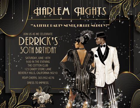 15 FABULOUS Harlem Nights Club Birthday / Event Invitation - Etsy