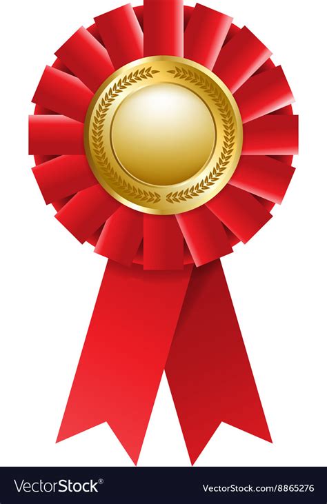 Red award rosette Royalty Free Vector Image - VectorStock