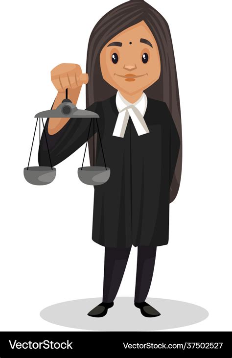 Female judge cartoon character Royalty Free Vector Image