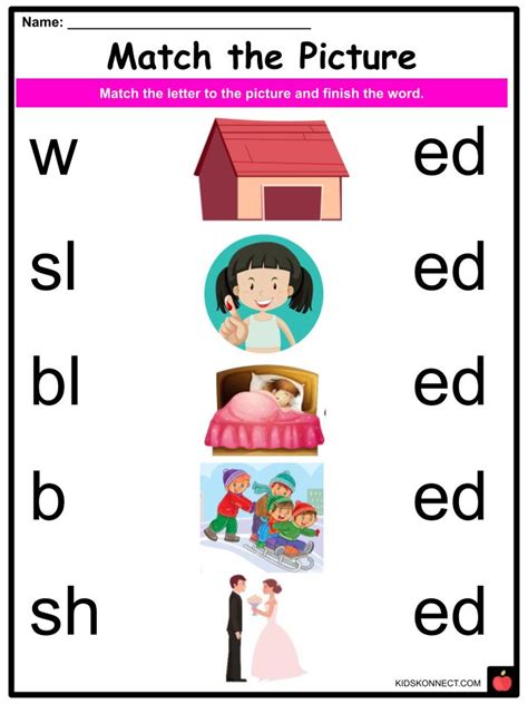 Phonics ED sounds Worksheets & Activities For Kids