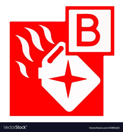 Class b fire for fire safety Royalty Free Vector Image