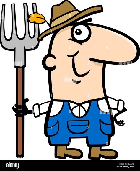 Cartoon Illustration of Funny Farmer Worker Professional Occupation Stock Vector Image & Art - Alamy