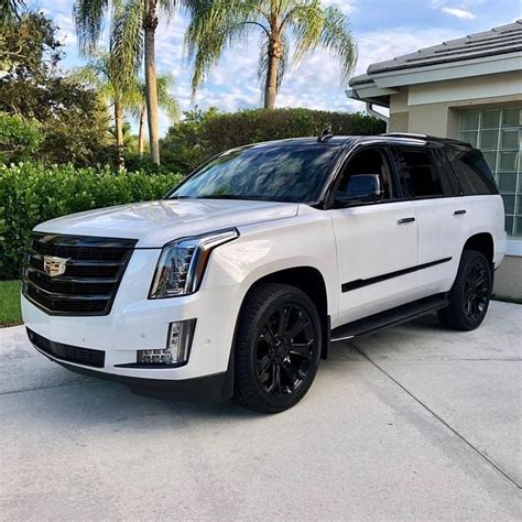 Custom Two-tone Cadillac Escalade 2018. | 3M Gloss black upper body | Chrome deleted | 3M window ...