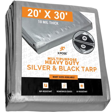 X-pose Safety Heavy Duty Poly Tarp - 20' x 30' - 10 Mil Thick ...