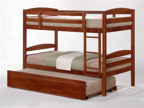 Cosmos Oak Stained Single Bunk Beds with Trundle