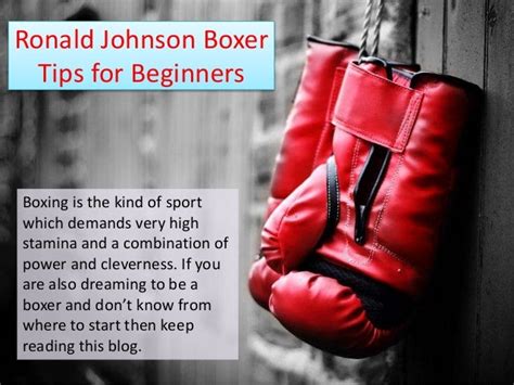 Ronald Johnson boxer - boxing tips for Beginners