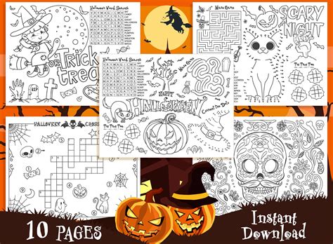 Halloween Placemats 10 Halloween Printable Placemats for - Etsy Canada