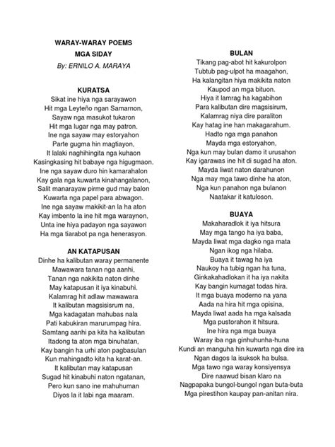 Waray-waray Poems and Songs Final