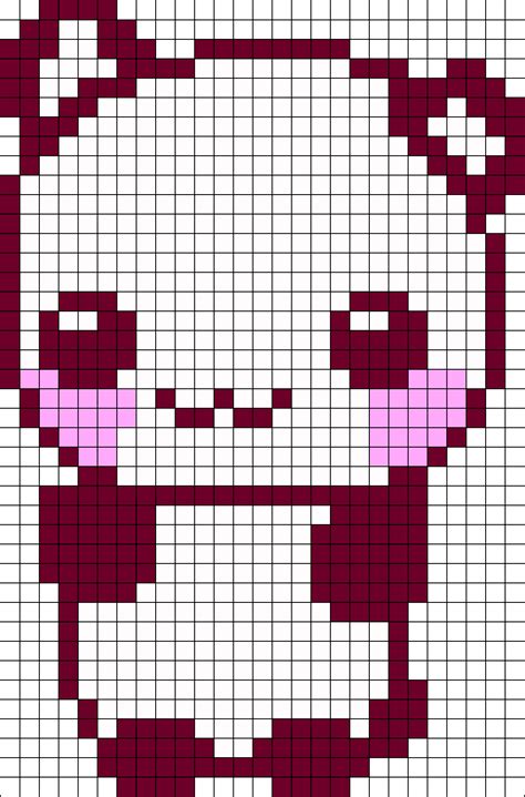 Kawaii Panda Kandi Pattern | Strijkparels, Kraalpatronen, Strijkkralen