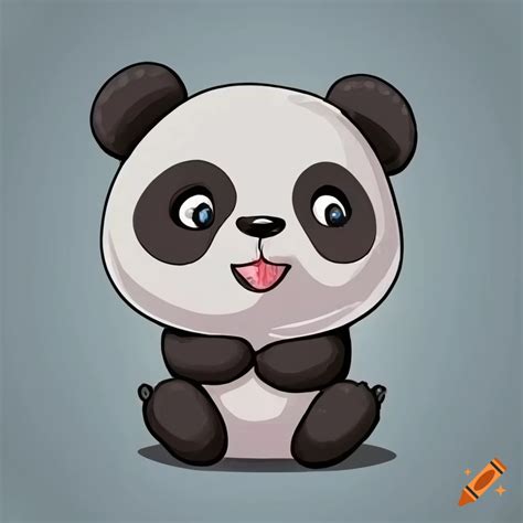 Cartoon art of a fluffy panda bear on Craiyon