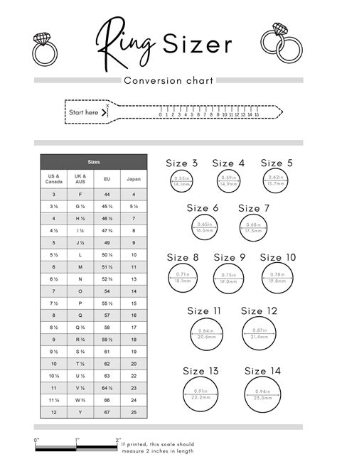 Printable Ring Sizer Accurate Ring Size Finder Measuring Tool ...