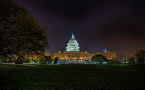 Washington DC Night Lights Capital Building HD wallpaper | man made ...