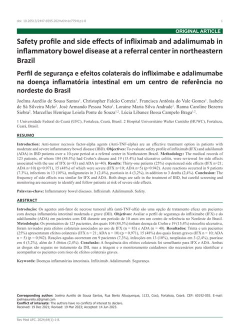 (PDF) Safety profile and side effects of infliximab and adalimumab in ...