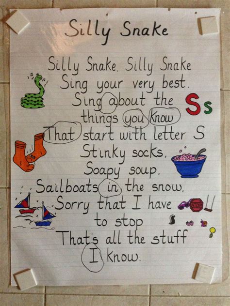 Silly Snake poem poster (Leap Frog series) | Kindergarten poems ...