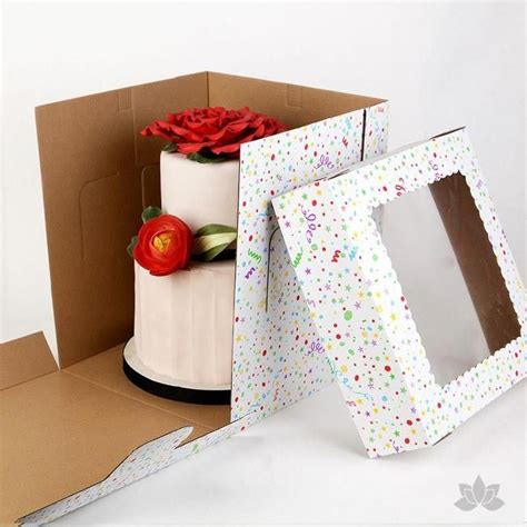 Tall Window Cake Box - Confetti in 2020 (With images) | Cake boxes ...