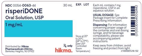 Risperidone Oral Solution: Package Insert - Drugs.com