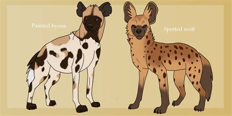 Painted Hyena and Spotted Wolf by It-Teks-Two on DeviantArt