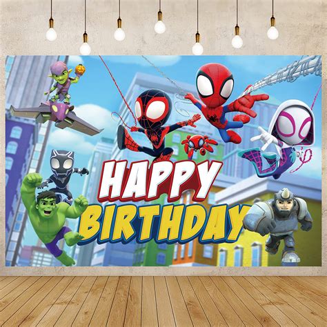 Buy Spidey and His Amazing Friends Photography Backdrop,Spider Hero Party Background, Spidey and ...