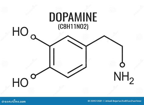 Dopamine Molecule, Vector Chemical Formula | CartoonDealer.com #259513581