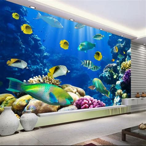 Custom mural Underwater world HD murals Kids Room Wallpapers Aquarium ...