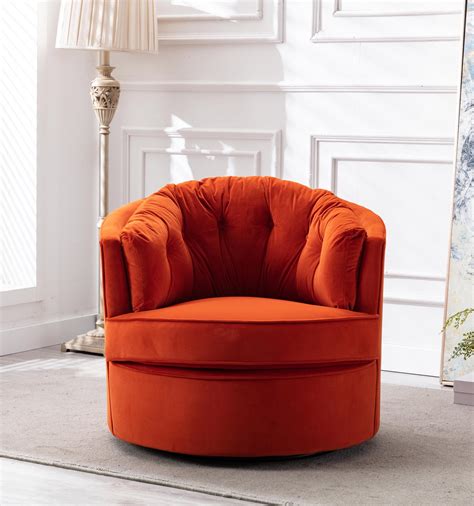LUXMOD Modern Akili Swivel Accent Chair Barrel Chair for Home Living Room Modern Leisure Chair ...
