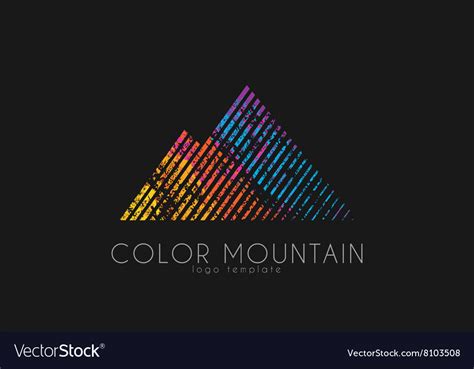 Mountain logo color logo creative logo Royalty Free Vector