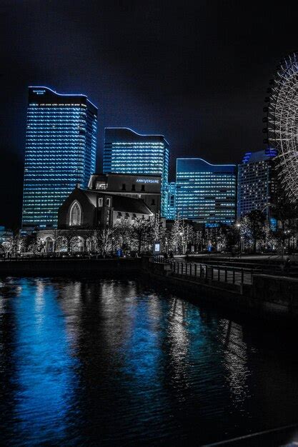 Premium Photo | The image of the night view of yokohama minato mirai