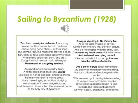 Sailing to byzantium yeats