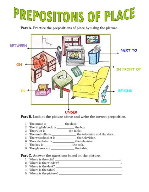 Prepositions os place - Interactive worksheet | Prepositions, Super ...