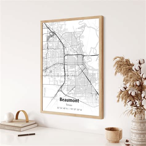 Map of Beaumont Digital File, Modern City Map, Beaumont Printable Map ...