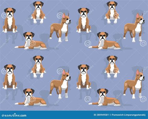 Dog Boxer Cartoon Character Seamless Wallpaper Background Stock Vector ...