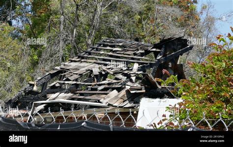 Los Angeles, California, USA 8th May 2023 Fire Damaged home on ...