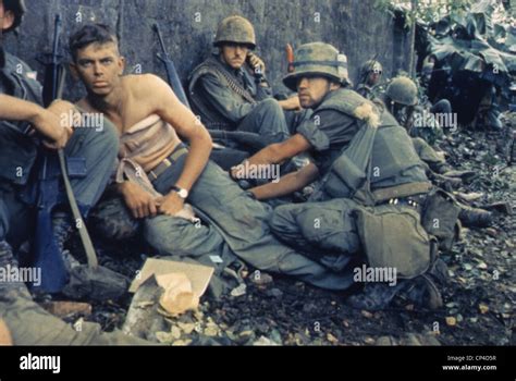 Vietnam War-Tet Offensive. A medic treats a US Marine's wounds during Operation Hue City. Feb. 6 ...