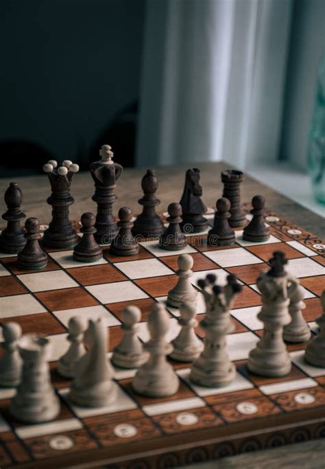 Beautiful Wooden Chess Board Overview Stock Photo - Image of selective, strategic: 278505732