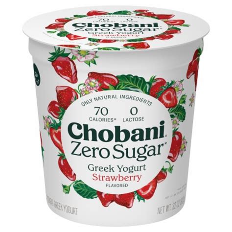 Chobani Zero Sugar Strawberry Yogurt Tub, 32 oz - Kroger