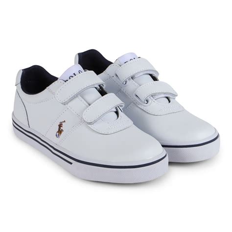 Polo Ralph Lauren Boys Classic Velcro Sneakers in White ...