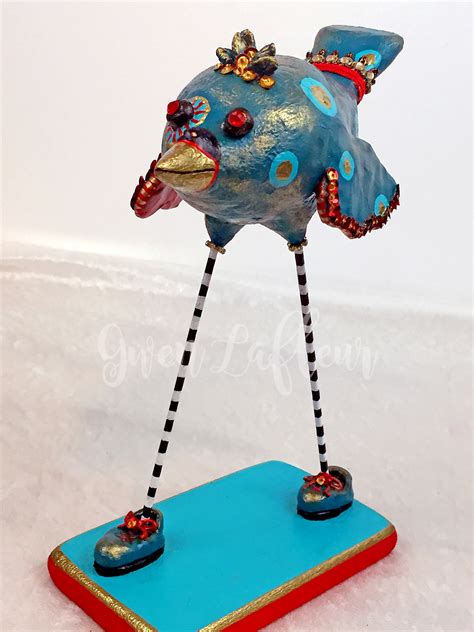 Bluebird of Happiness | Original Mixed Media Sculpture | Gwen Lafleur Studios