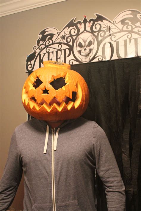 hubby's pumpkin costume | Pumpkin costume, Pumpkin carving, Halloween party