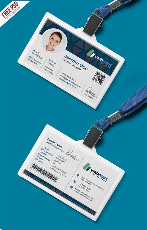 The stunning Office Id Card Design Psd | Psdfreebies Intended For ...