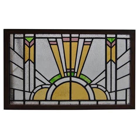 Pair of Art Deco Stained Glass Windows