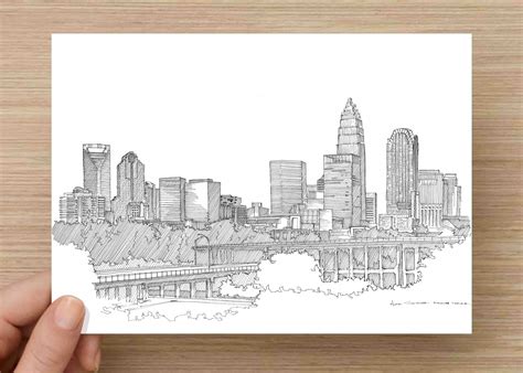 Charlotte Skyline Drawing at PaintingValley.com | Explore collection of Charlotte Skyline Drawing