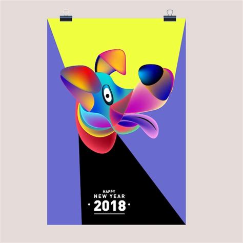 Premium Vector | Chinese new year 2018 festive vector card design with ...