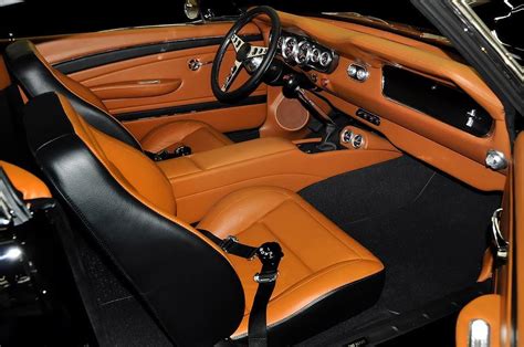 65 ford beige and black custom interior, orange tan brown console door ...