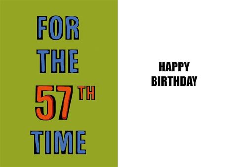 Happy 57th Birthday Funny 57th Birthday Card 57 Years Old a Witty and ...