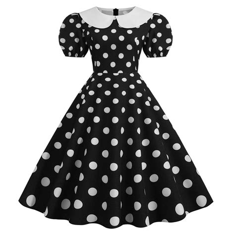 TIANEK Women Formal Dress Polka Dot Floral Comfortable Ball Prom Gown ...