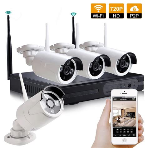 LOFAM Home DIY HD Wireless 4CH 720P NVR CCTV System Outdoor waterproof ...