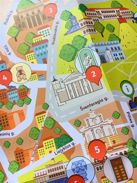 Illustrated map of Vilnius old town on Behance