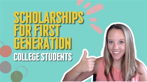 Scholarships for First Generation College Students - YouTube