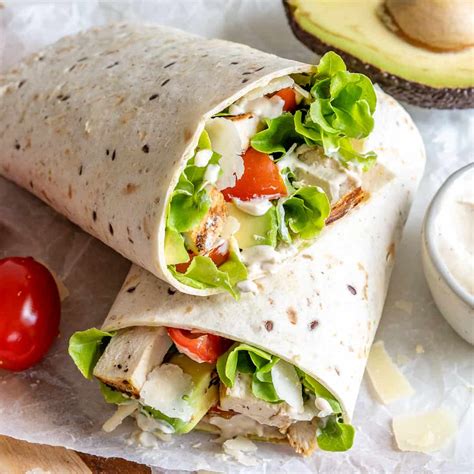 The BEST Healthy Chicken Caesar Wrap | Healthy Fitness Meals