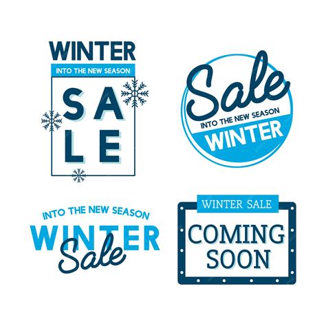 Free Vector | Set of winter sale badge vectors